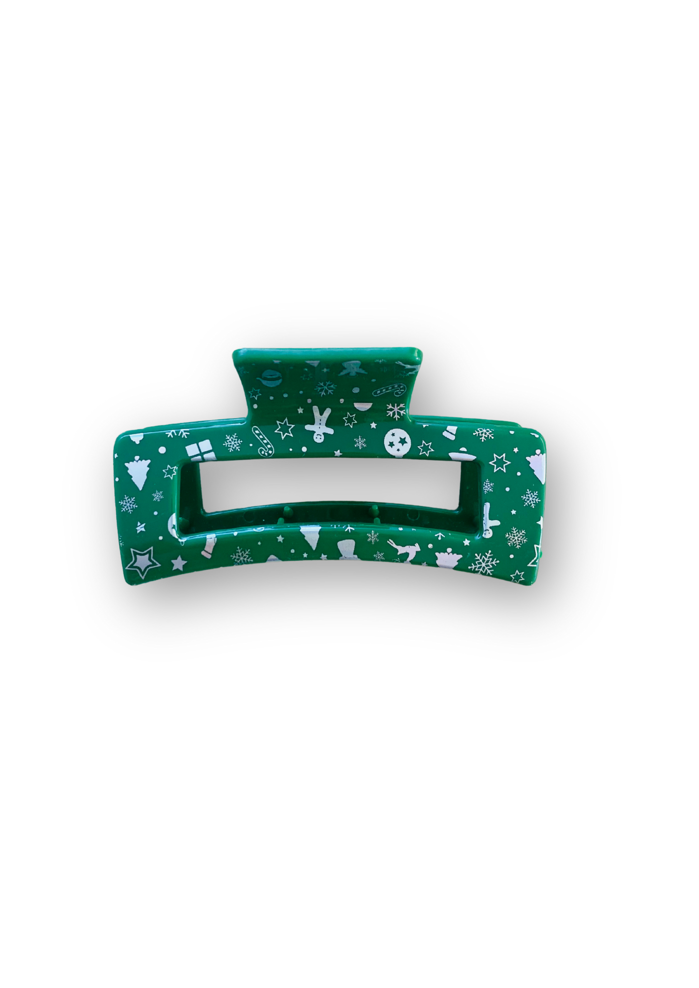 Holly Green Christmas Claw Clip